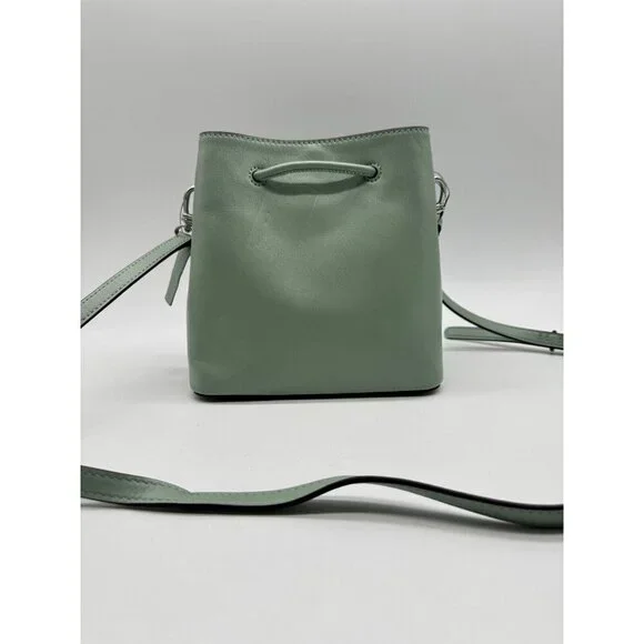 Donna Karan NY Lawrence smooth leather bucket crossbody bag -Jade/Sage USED - Picture 3 of 16
